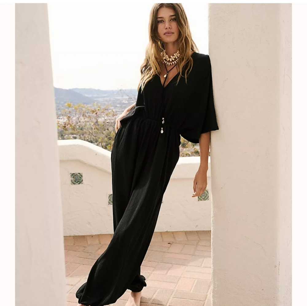 Free People Black Venus One Piece-black size small